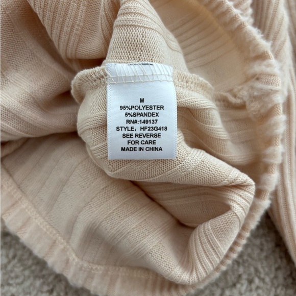 Beige Ribbed Button-Up Cardigan - Picture 5 of 5